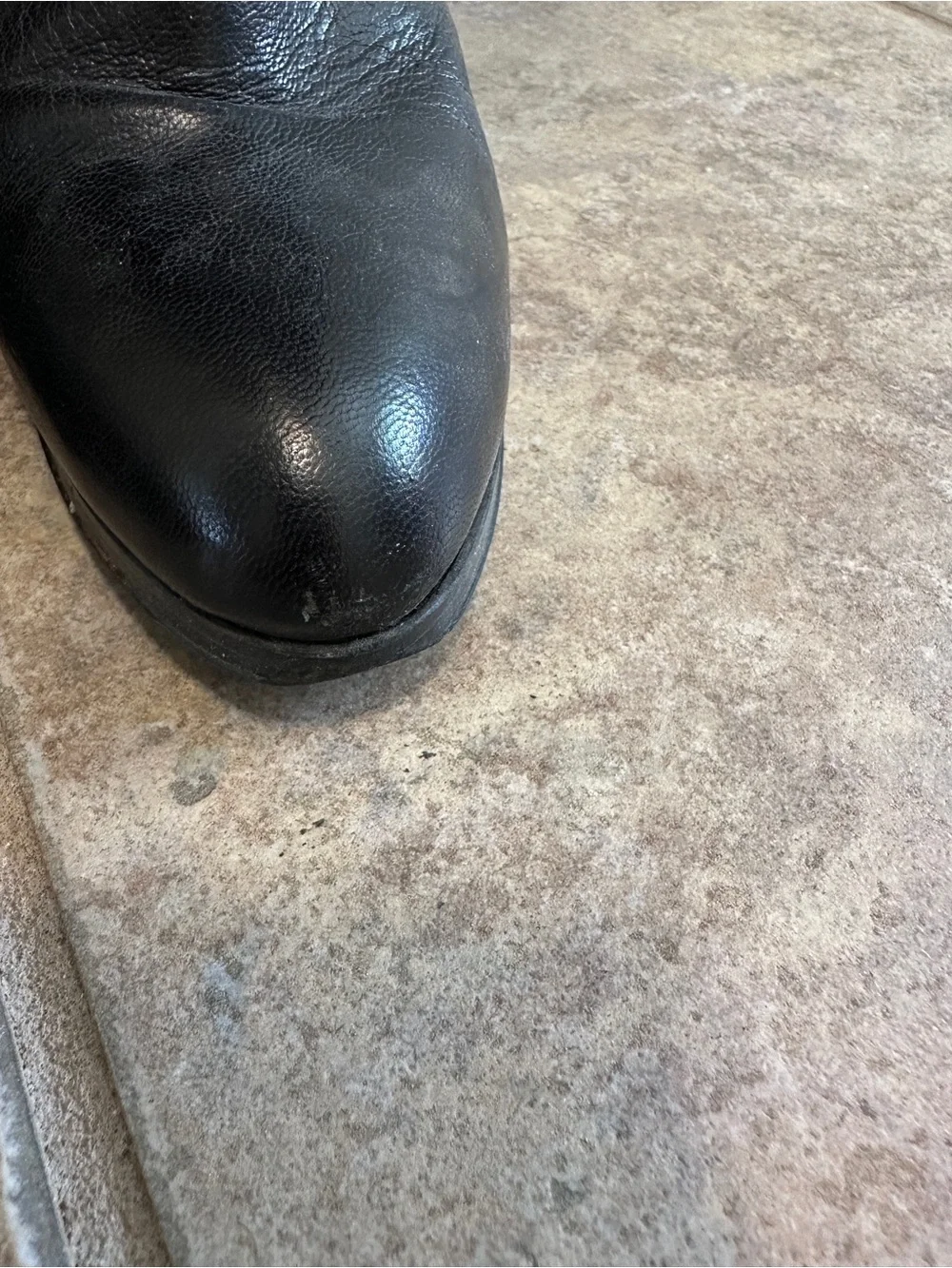 Black Genuine Leather and Suede Knee High Slouch Boots - size 37 size 7